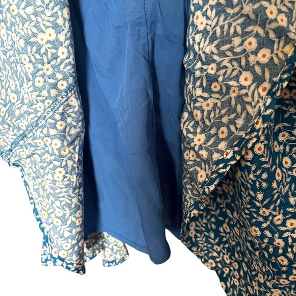 Princess Polly The Sting Mini Dress Blue Lined Floral Skater Boho Women's Size 8 - Picture 5 of 10